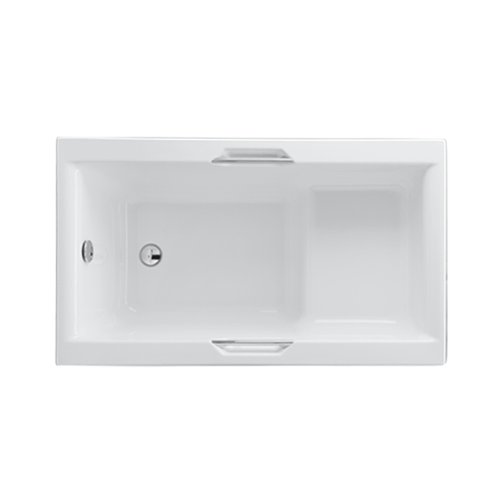 Product cut out image of the Carron Urban Sitbath 1250mm x 725mm Single Ended Carronite Bath with Twin Grips